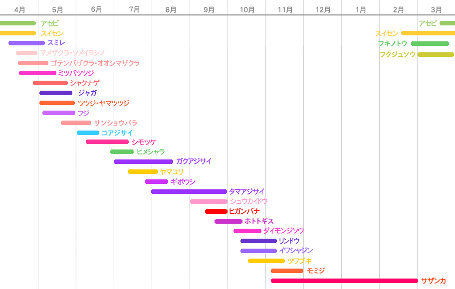 開花カレンダー